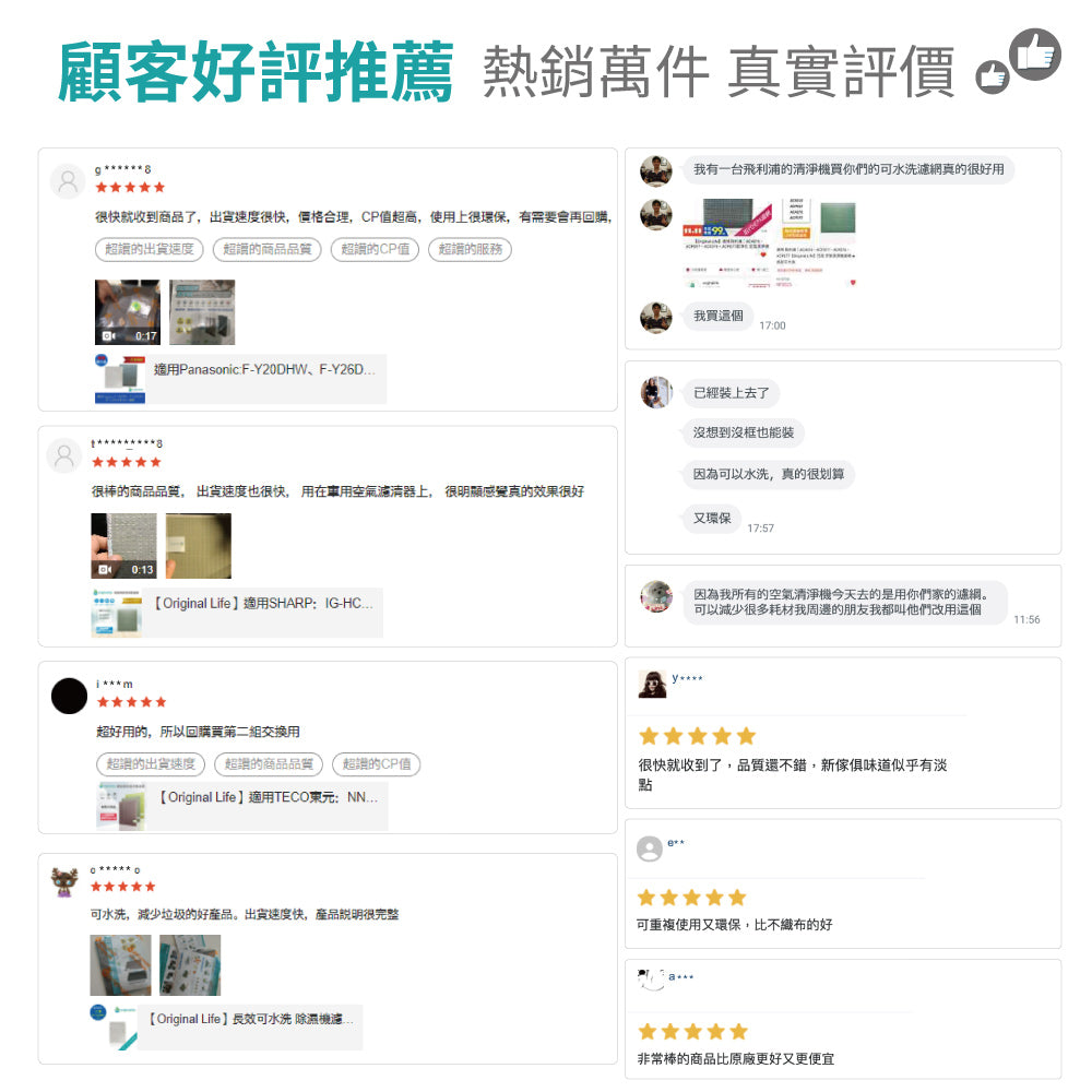 適用AC1210/2/6/8、AC1380/2、AC2726、FY1417 取代前置/活性碳【Original Life沅瑢】長效可水洗 空氣清新機濾網