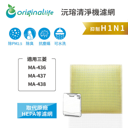 適用MA-436、MA-437、MA-438 取代HEPA【Original Life沅瑢】 長效可水洗 超淨化空氣清新機濾網
