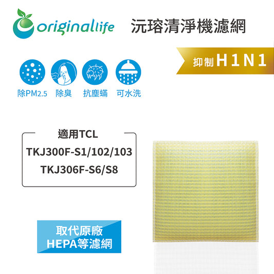 適用TKJ300F-S1/102/103/TKJ306F-S6/S8 取代HEPA【Original Life沅瑢】 長效可水洗 超淨化空氣清新機濾網
