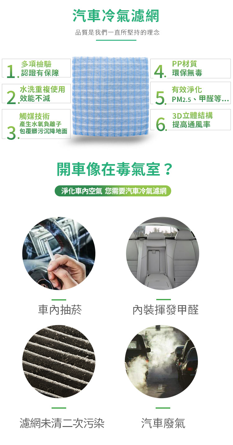奧迪 - 適用 Q7 4L 2007-2015 汽車冷氣濾網【Original Life 沅瑢】長效可水洗